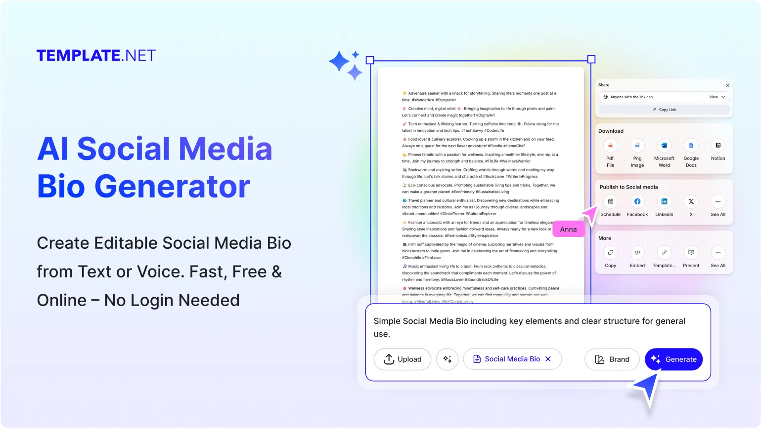Free AI Social Media Bio Generator, Free Social Media Bio Maker Online